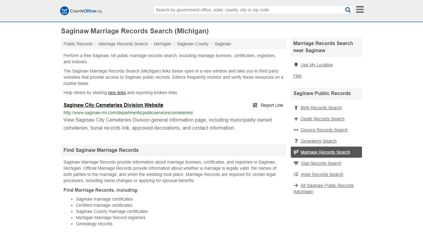 Marriage Records Search - Saginaw, MI (Marriage Licenses ...